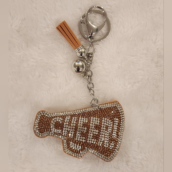 Cheer Keychain Set with Pom Pom And Bow Bag Charms - Picture 3 of 6